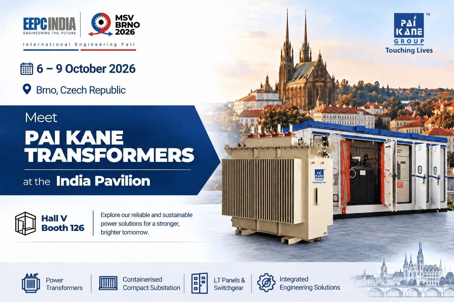 Encontre a Pai Kane Transformers no Pavilhão da Índia, MSV Brno 2026, de 6 a 9 de outubro, Pavilhão V, Stand 126